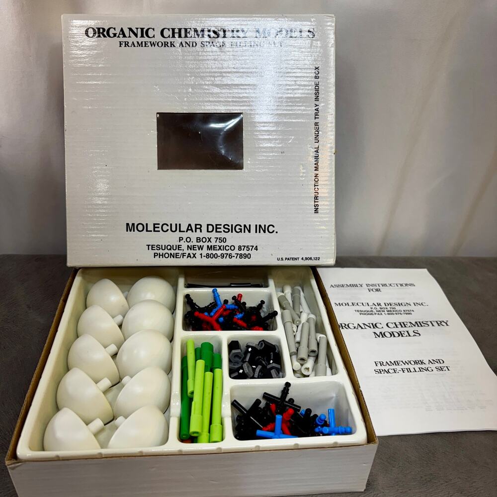 VTG Organic Chemistry Model Kit Framework & Space Filling Set Near 100% Complete